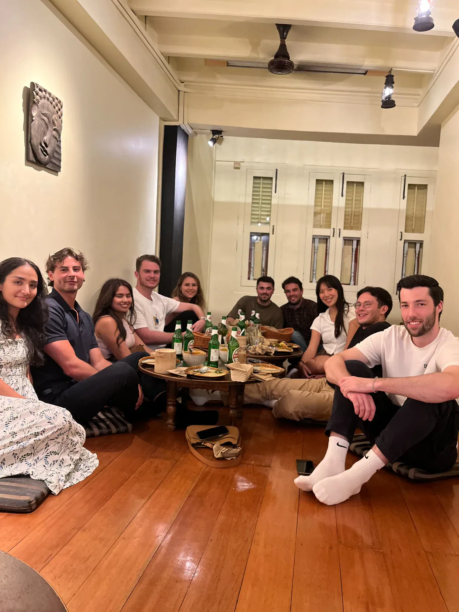 Group enjoying barefoot dining